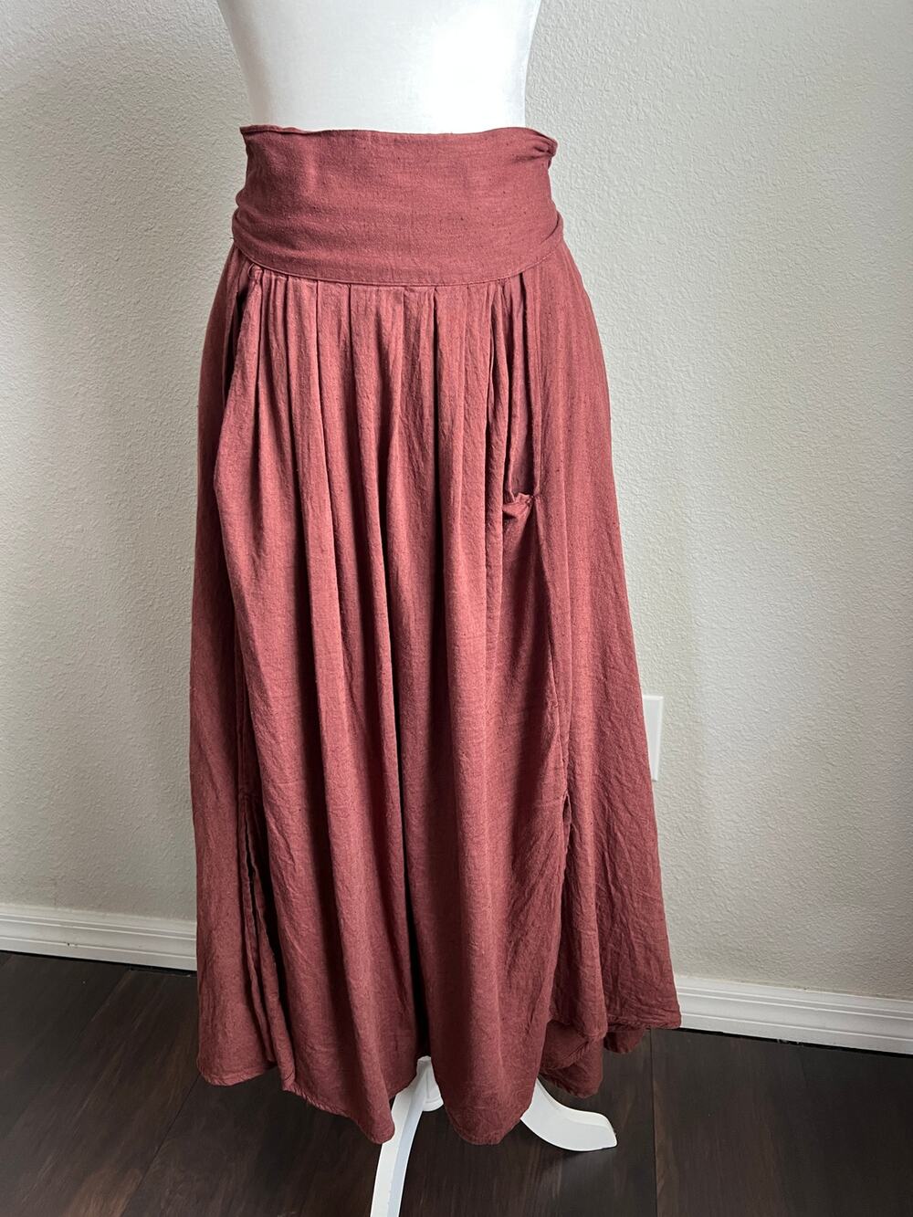 Free People Brown Sundown Midi Wrap Skirt Women's S Desert Boho Fairycore